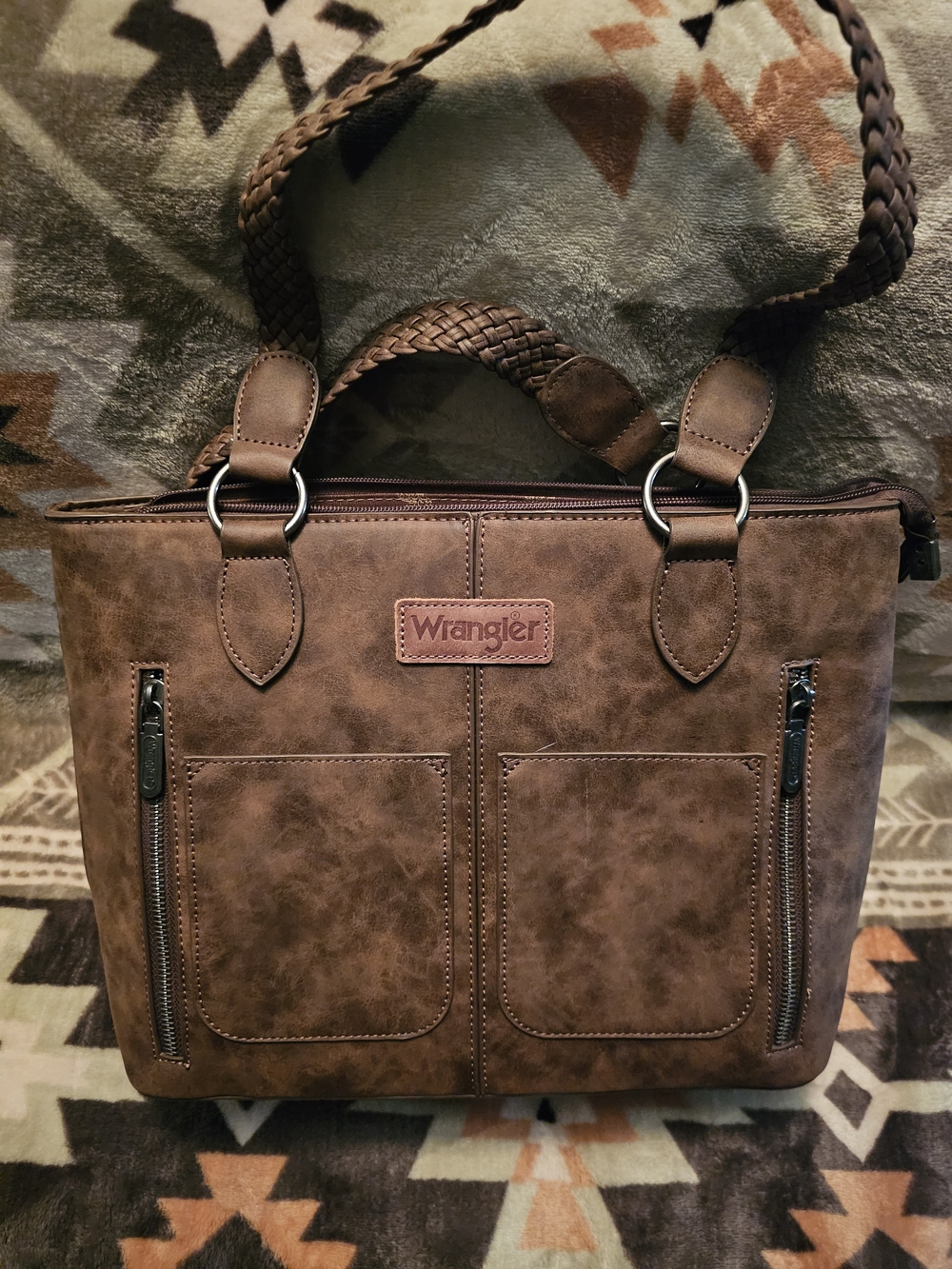 NWOT Wrangler Concealed Carry Tote/Crossbody | Brown Braided Handles 🤠